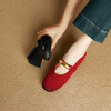 【预售5天】牛反皮擦色复古做旧两穿单鞋夏平底金属扣圆头可踩凉拖NJMK&K1669 商品缩略图4