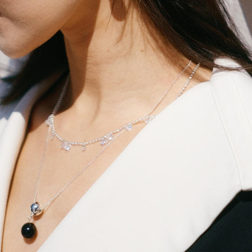 【夏季新款】alodia.co 品牌直发 晨露黑玛瑙/虎眼石双层项链 叠戴锁骨链可拆卸925银手工串珠设计款小众高级感 商品图6