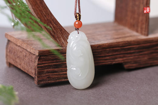 和田烟青玉【如意】吊坠 配精美挂绳 商品图1