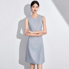 IWY/灰色高端精致连衣裙职场高级感背心裙子女夏大方简约美容院工作服NQ1190+NC2039