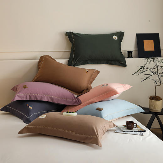 自然醒精梳火山全棉小魔毛工艺单品枕套一对装加厚纯棉毛巾绣枕头套单只HS 商品图1