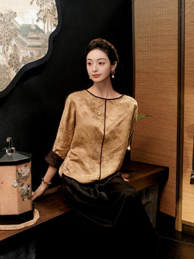 盛唐牡丹 |风清影竹重缎香云纱双面穿外套