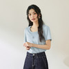 【商场同款】诗凡黎【萌宠系列】诗凡黎蓝色U领正肩T恤2025夏新款薄款上衣3G4600641 商品缩略图2