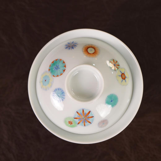 【忘言】斗彩皮球花折沿茶碗 盖碗 曰何文人器 商品图3