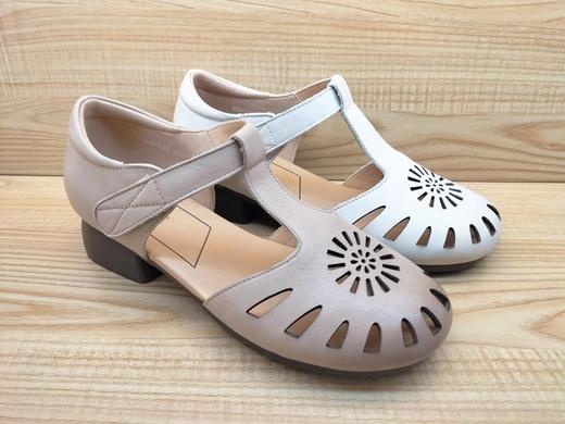 夏季新款豪行舒适休闲女鞋24243058时尚低跟真皮复古凉鞋 商品图5