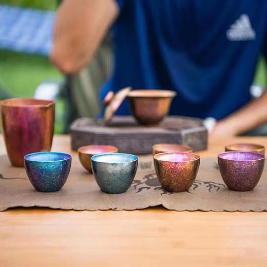 厚岸双层纯钛旅行茶具丨户外露营随身杯 泡茶水杯 整套茶具礼品 商品图3