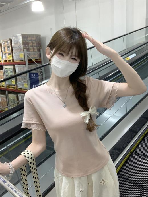 <曾小咸推荐>  蕾丝袖边拼接纯棉短袖T 日常109/件 活动价79.99/件！！ 商品图7