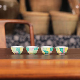 【曰何】素三彩赏心乐事杯