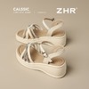 ZHR时尚水钻坡跟凉鞋2025新款夏季洋气ins高级爆款增高厚底凉鞋女 商品缩略图2