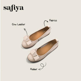 Safiya/索菲娅2025一脚蹬舒适牛皮革羊皮脚垫浅口软底休闲百搭通勤浅口单鞋SFD3111407