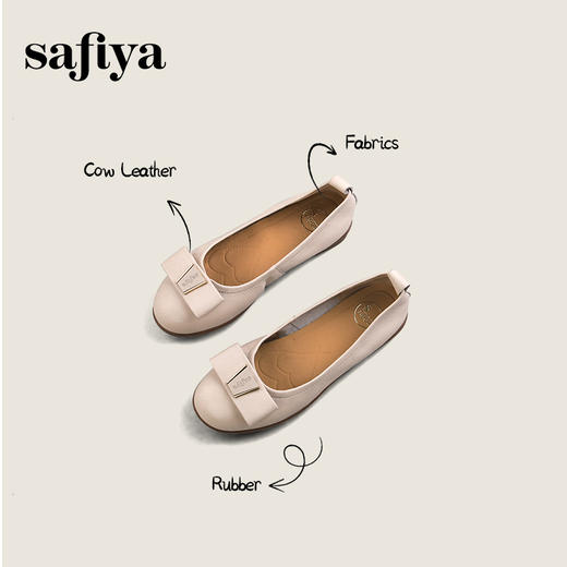 Safiya/索菲娅2025一脚蹬舒适牛皮革羊皮脚垫浅口软底休闲百搭通勤浅口单鞋SFD3111407 商品图0
