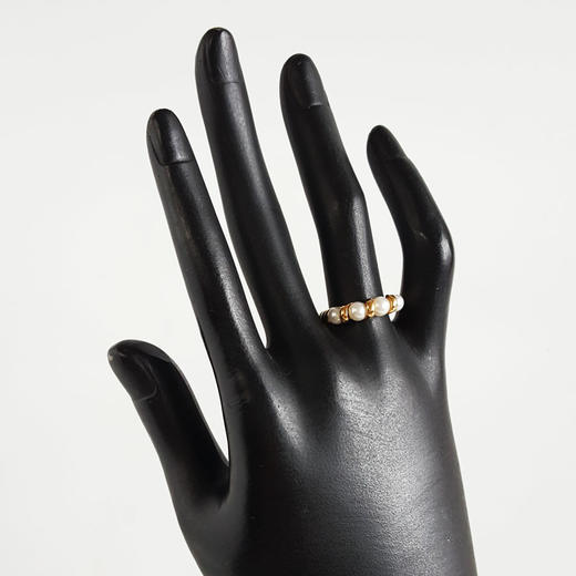 【天然正品】AU750黄金镶天然约4-5MM近圆珍珠戒指15号（戒圈可改）女士现售价：2180!150625TJ01 商品图8