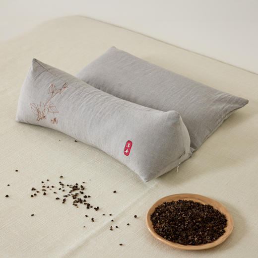 自然醒棉麻三角桥荞麦二合一组合枕芯护颈牵引枕草本多功能枕可拆洗XK 商品图6
