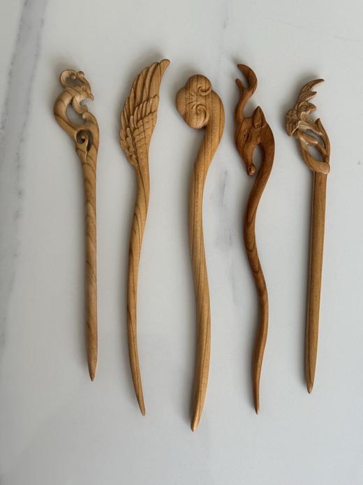 【陌上桃木系列--桃木发簪】纯桃木制作，满满寓意，全束发，半束发皆可承载着极其丰富的文化内涵和象征意义 商品图9