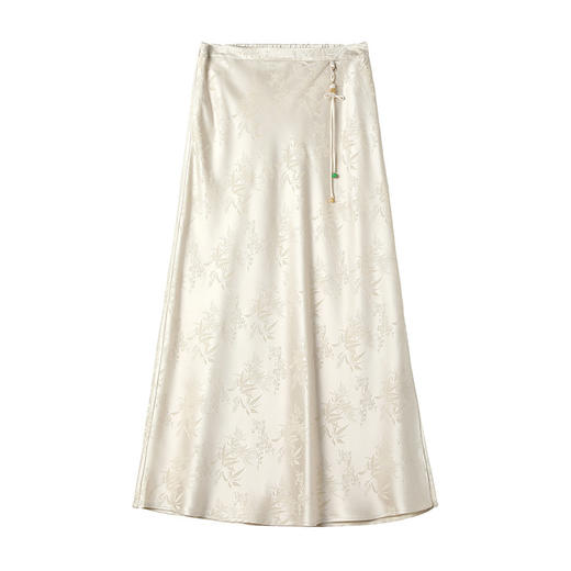 「自」全新升级【铂金会员358/天猫479/差价121】(52135)洛诗琳新中式三醋酸提花半裙2025夏季高腰开叉显瘦国风半裙 商品图4