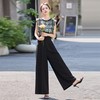 网红吊带连体裤时尚套装2025夏印花T恤背带阔腿裤垂感休闲两件套YF2602 商品缩略图1
