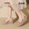 ZHR则则水钻坡跟凉鞋2025新款一字带厚底女鞋法式洋气凉鞋ins气质 商品缩略图2