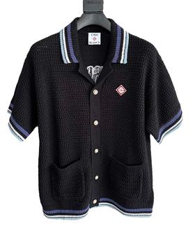 男款纯棉logo刺绣针织开衫 可配套装