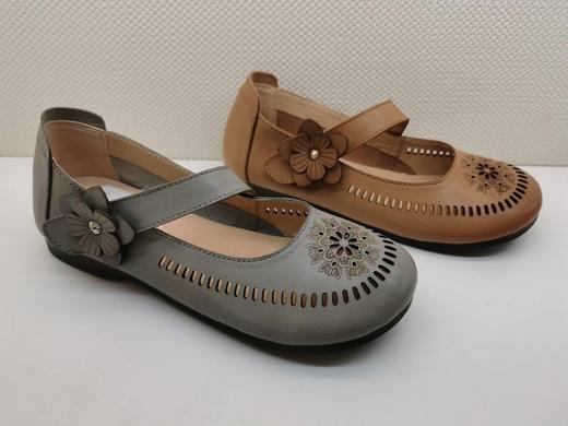 豪行2024年夏季新品时尚休闲真皮浅口冲孔女单鞋24299286 商品图0