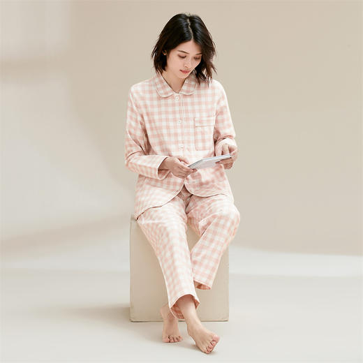 康妮雅女士长袖长裤开襟套装 商品图2