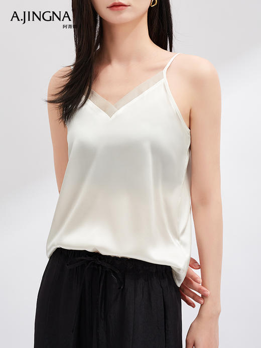 【极简美学】阿菁娜奢柔真丝经典百搭桑蚕丝吊带F30X202055 商品图2