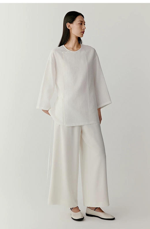 625-3 独家圆正 小禾 苎麻中式衬衫 阔腿裤 167/134腰围77穿38码 商品图13