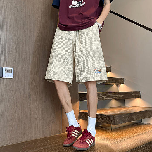 【YW】无忧购速干短裤男款夏季篮球运动五分裤美式多巴胺泡泡纱刺绣宽松休闲裤A001DK5863（截单后3-5天发货） 商品图2