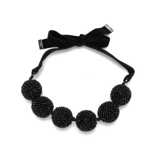 8055187801959 EMPORIO ARMANI 【轻奢高级】女式欧美夸张大颗珠子细闪系带短项链锁骨链项链 商品图0