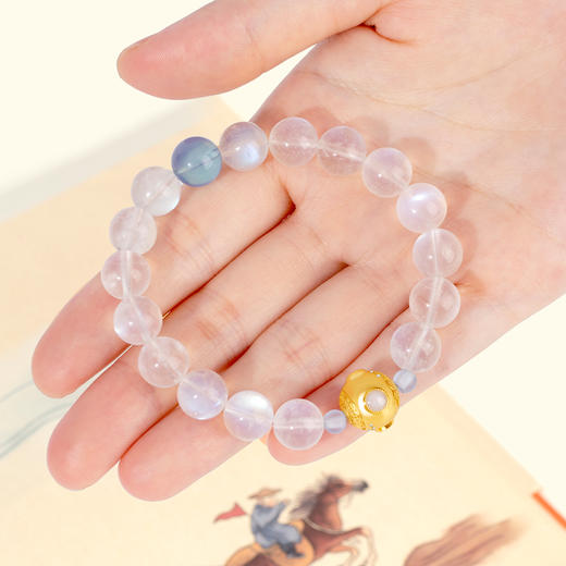 五行“喜金”系列 时来运转 天然月光石手链串 商品图2