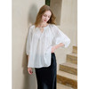 【莱赛尔】三彩2025秋季新款棉麻衬衣七分袖宽松上衣小衫简约S 商品缩略图2