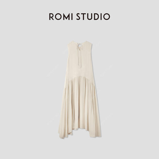 ROMI STUDIO“复古优雅”细斜纹不规则轻柔无袖连衣裙 RWCRLM3622【发货时间25-30天】 商品图1