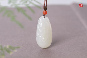 和田烟青玉【如意】吊坠 配精美挂绳