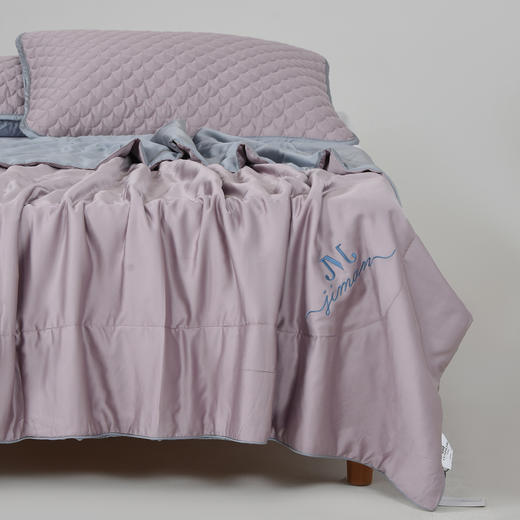 冰淇淋速凉被竹纤维凉感刺绣夏被双拼色裸感夏凉被 商品图9