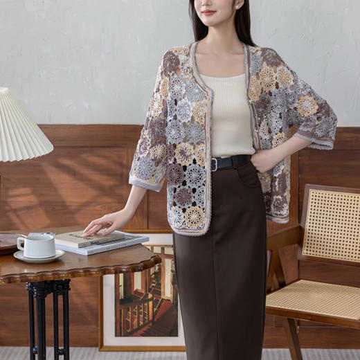 苏苏姐家印锦开衫手工DIY钩针纯棉蕾丝线毛线团自制材料包 商品图4