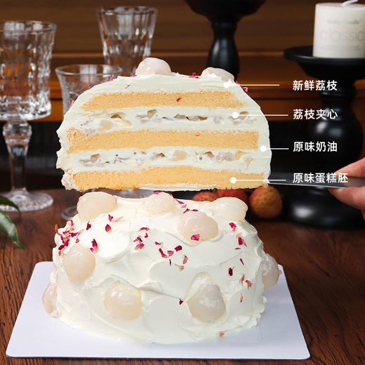 【桂味荔枝球】当玫瑰花瓣遇上长安的荔枝-荔枝水果生日蛋糕 商品图1