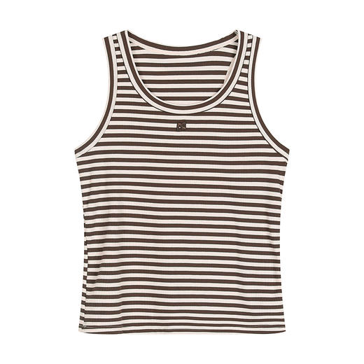 NEELLY纳俪商场同款夏季新款三色坑条针织马甲背心女轻薄软糯上衣N25071T01013 商品图3