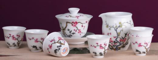 珐琅彩梅竹先春8头茶具套组 商品图0
