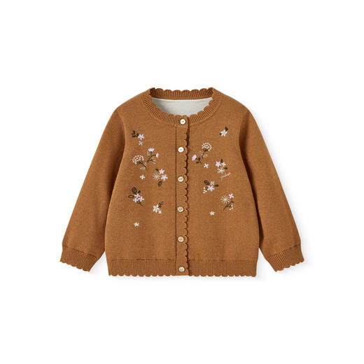 【商场同款】英氏女童毛衫秋冬季长袖保暖针织衫外套纯棉毛织开衫 商品图4