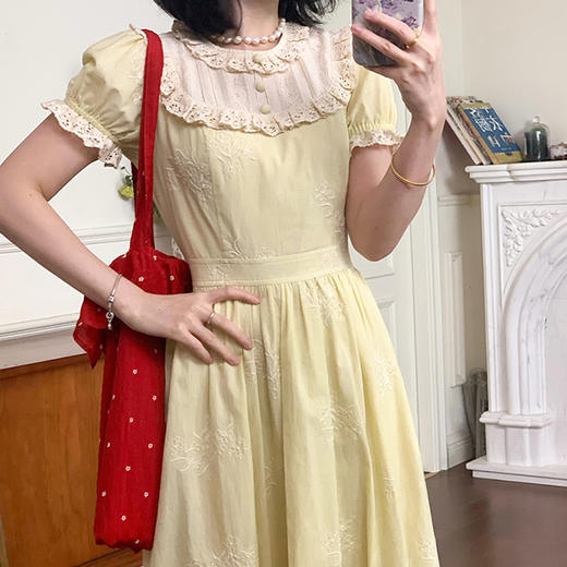 裁缝学苑AS518法式复古蕾丝花边连衣裙纸样女装泡泡袖裙子样板 商品图3