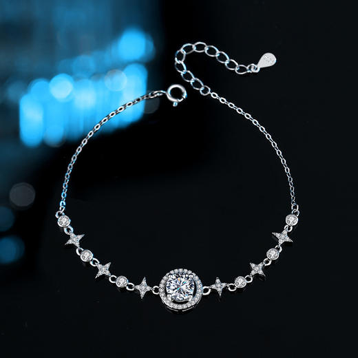 【满天星】纯银莫桑钻1克拉四爪莫桑石手链【JHY-A000519B】 商品图1