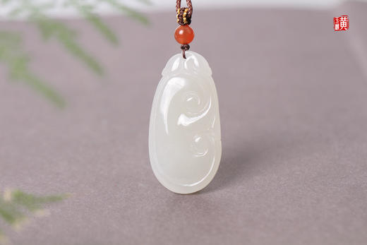 和田烟青玉【如意】吊坠 配精美挂绳 商品图4