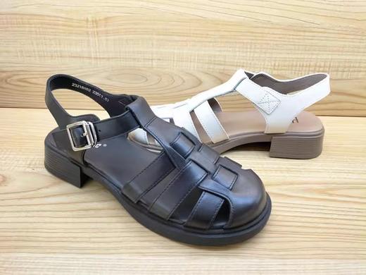 夏季新款豪行真皮女鞋23218882低跟包头罗马舒适休闲凉鞋 商品图3