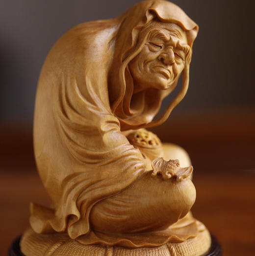 【青山特惠】黄杨木【长眉罗汉】香炉 摆件 整木雕成，b13 商品图6