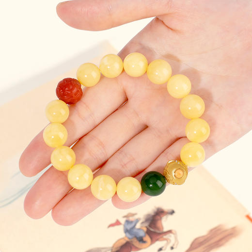 五行“喜土”系列 甜蜜纳福 臻品蜜蜡手链串 商品图2