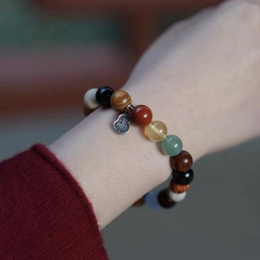 【灵隐文创正版十八籽菩提籽手串】多宝手串菩提朱砂925银金丝楠 商品图1