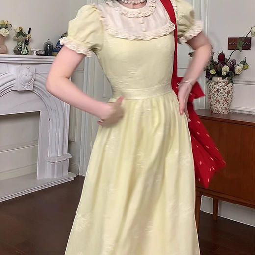 裁缝学苑AS518法式复古蕾丝花边连衣裙纸样女装泡泡袖裙子样板 商品图1