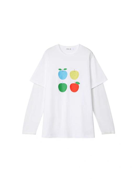 2楼素然拼接针织布长袖T恤吊牌价695 商品图3