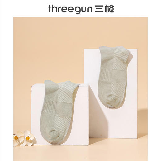 Threegun三枪 桑蚕丝混纺男船袜(1双装)-91337Z031 商品图4