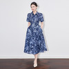 「高货wl」全新升级【铂金会员367/天猫489/差价122】(10204)洛诗琳通勤气质翻领印花连衣裙2025夏季新款度假风衬衫裙 商品缩略图0