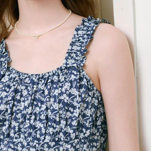 【商场同款】诗凡黎诗凡黎碎花吊带连衣裙25夏新款收腰中长裙3G4390311 商品图3